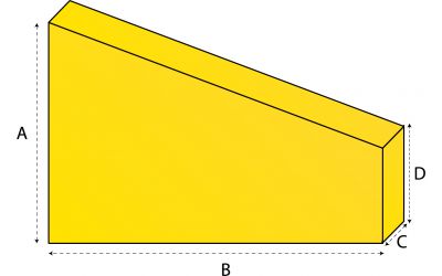 Driehoekig matras met afsneden